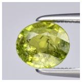 0.89ct 6.5x6mm Oval Natural Green Tourmaline - Unh