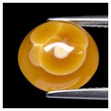 4.91ct 10.5x10mm Oval Cabochon Natural Yellow Calc