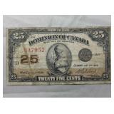 Canada 25C 1923 Shinplaster DC-24d Campbell Clark