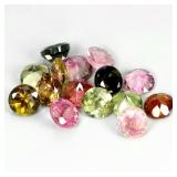 Round Cut Natural Unheated Multi Color Tourmaline