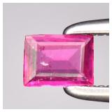 0.14ct 4x3mm VS Baguette Natural Pink Tourmaline -