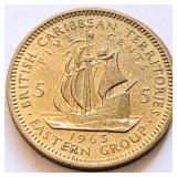 'Frances Drake' 1965 Elizabeth II 5 CENTS coin