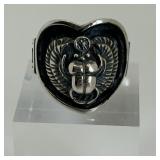 Silver Scarab Ring, Size 7, .925