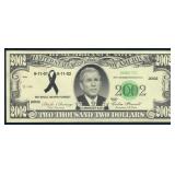 Novelty US 2002 George W. Bush $2002 Banknote