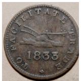 Canada UC-12B2 1833 To Facilitate Trade 1/2 Penny