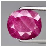6.19ct Cushion Natural Purplish Red Burmese Ruby -