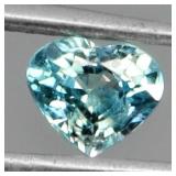 Heart Cut Natural Heated Seafoam Blue Zircon Cambo