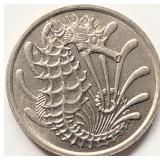 Singapore 1974 'Seahorse' 10 CENTS coin