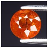 1.47ct 6.5mm Round Natural Orange Spessartite Garn