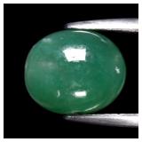 4.57ct 10.8x8.9mm Oval Cabochon Natural Green Chal