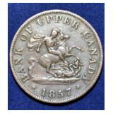Canada 1857 Bank of Upper Canada Half Penny