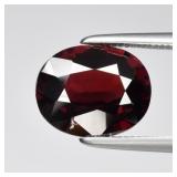 2.57ct 9.2x7.5mm Oval Natural Purplish Red Rhodoli