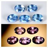 Oval Natural Unheated Color Change Fluorite 5pcs 3