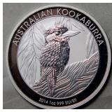Australia 2014 Kookaburra 1oz Silver Bullion