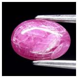 1.82ct 8.5x6mm Oval Cabochon Natural Purplish Red