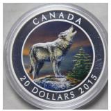 Canada $20 2015 The  Wolf Sliver 99.99