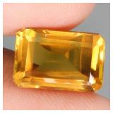 Octagon Cut Natural Unheated Top Yellow Citrine Br