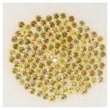Round Diamond Cut Natural Heated Yellow Sapphire L