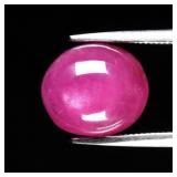 5.15ct Oval Cabochon Purplish Red Ruby - Heated Gl