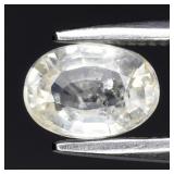 0.87ct 6.3x4.5mm Oval Natural Light Yellow Sapphir