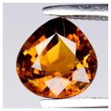 0.71ct 6x5.8mm Pear Natural Yellow Tourmaline - Un