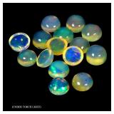 Round Cab AAA Floral Flash Play Of Color Crystal F