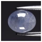 1.35ct 7.5x6mm Oval Cabochon Natural Blue Sapphire