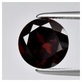 2.23ct 8mm VS Round Natural Medium Orangish Red Ga