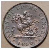 Canada PC-5A Bank of Upper Canada 1850 1/2 Penny T