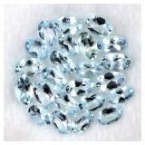 Oval Cut Natural Nice Blue Aquamarine Unheated Lot