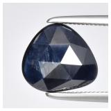 1.94ct 9x8mm Pear Rose-Cut Natural Medium Blue Sap