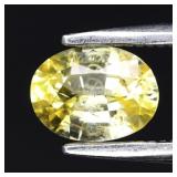 0.59ct 6x4.5mm Oval Natural Yellow Sapphire - Heat