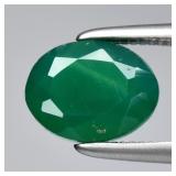 1.02ct 7.3x5.7mm Oval Natural Green Chalcedony - A