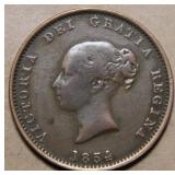 Canada NB-1B Victoria 1854 1/2 Penny Currency Br91