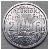 Reunion (French Island) 1948 2 Francs