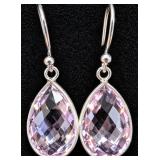 Silver 3g Amethyst 12ct Earring