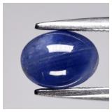 0.94ct 6.7x5mm Oval Cabochon Natural Blue Sapphire