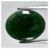3.16ct 14x11mm Oval Cabochon Natural Green Jade -