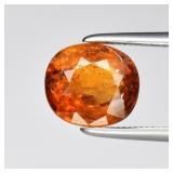 1.71ct 8x7.2mm Cushion Natural Orange Tourmaline -