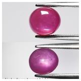 2.11ct Oval Purplish Red 6 Ray Star Ruby - Heated