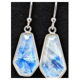 Silver 3.4g Moonstone 12ct Earring