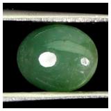 1.09ct 7x5mm Oval Cab Natural Jadeite Type A Green