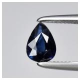 0.32ct 5.2x3.8mm Pear Natural Blue Sapphire - Heat