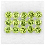 Round Natural Unheated Top Rich Green Peridot 15pc