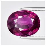 4.79ct 11x8.7mm Oval Natural Pinkish Purple Rhodol
