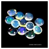 Round Cab Floral Flash Play Of Color Crystal Fire