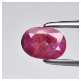 1.18ct 7.2x5mm Oval Natural Purplish Red Ruby - He