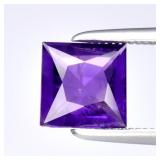 0.77ct 6x6mm Square Natural Purple Amethyst - Unhe