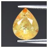 2.14ct Pear Natural Greenish Yellow Tourmaline - U