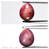 1.32ct Pear Cabochon Natural Purplish Red 6 Ray St